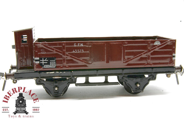 Juguete antiguo escala 0 Fleischmann 4x vagones mercancía GFN 45575 metal Modelismo ferroviario