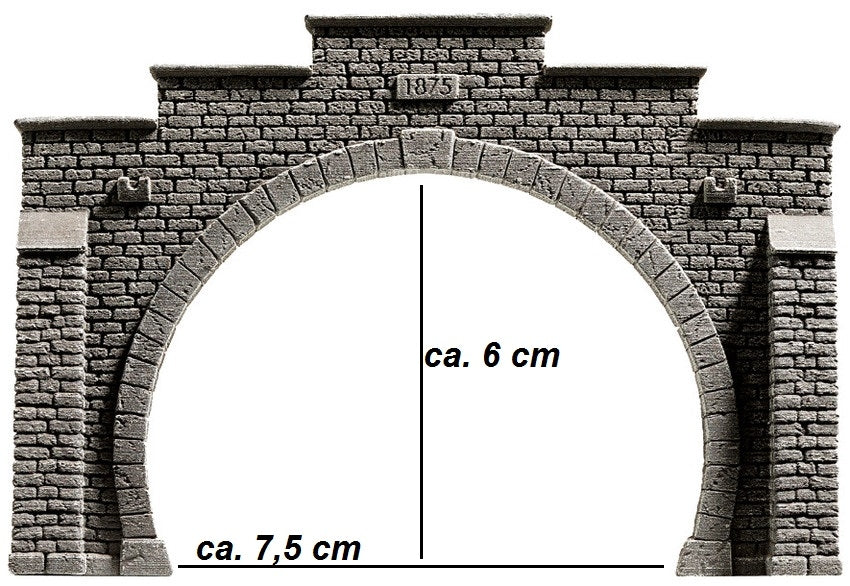 N 1:160 escala Noch 34852 Boca de tunel doble via 12,3 x 8,5cm Portal