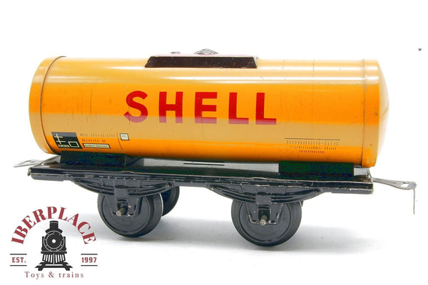 Vagón Cisterna Shell en chapa vagón mercancias 1:45 escala 0  Modelismo ferroviario