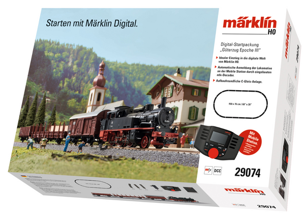 H0 1:87 escala Märklin 29074 Set de iniciación en digital Tren mercancías de la Época III DB