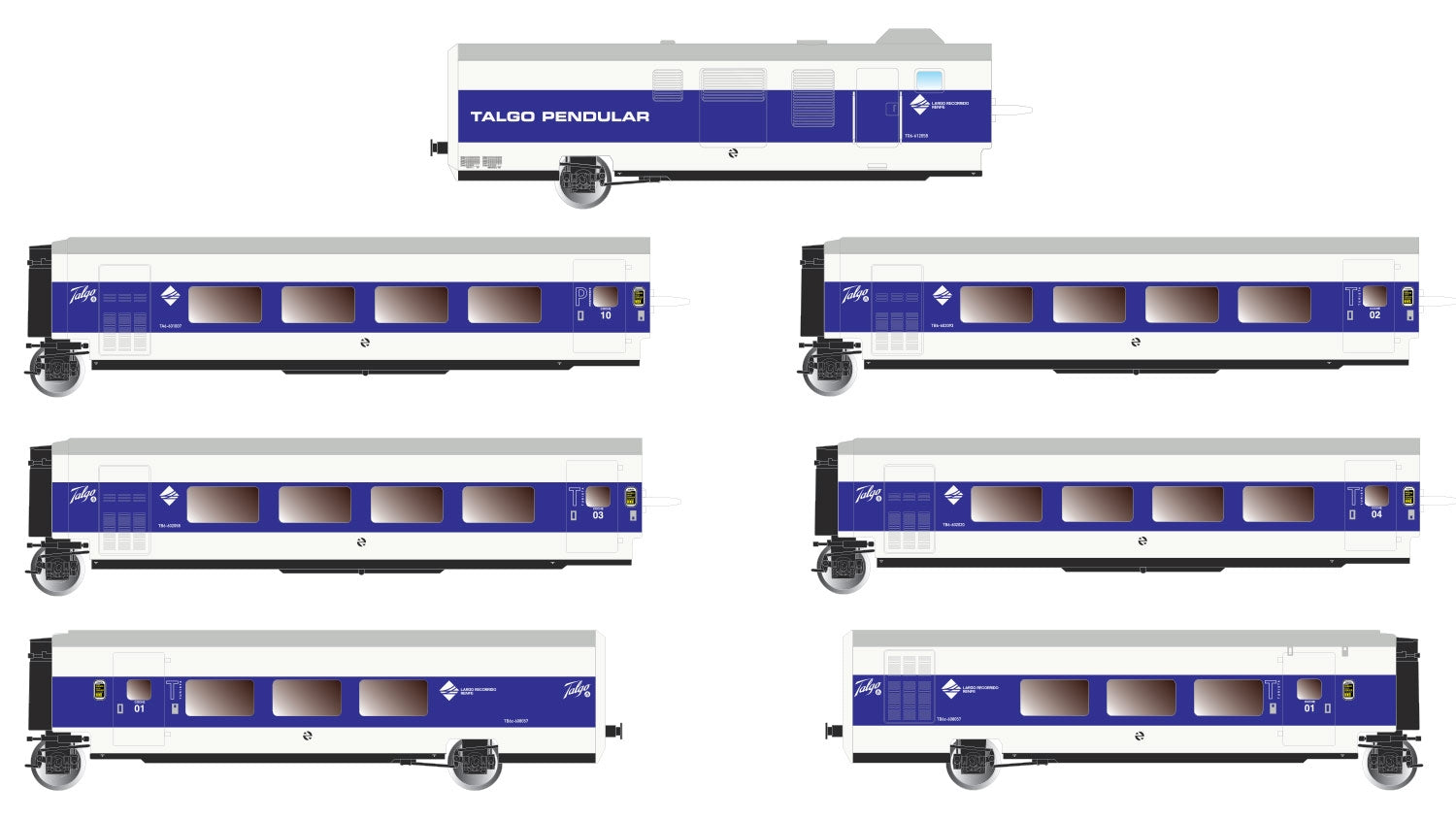 H0 1:87 escala trenes Electrotren E3345 Renfe Talgo Pendular Set de 6 coches